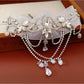 Nozari - Rhinestone Teardrop Chiffon Chain Necklace