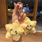 Keypus Yarn Star Shaped Bag Charm Keychain in pastel colors with a gold clasp