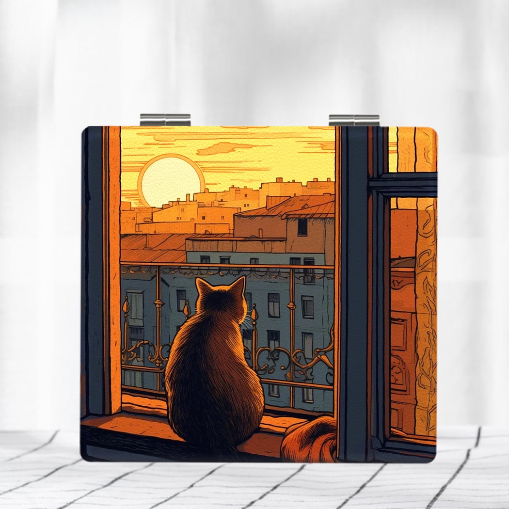 Mirroray - Sunset Cartoon Folding Glass Makeup Mirror