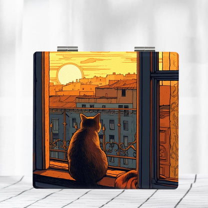 Mirroray - Sunset Cartoon Folding Glass Makeup Mirror