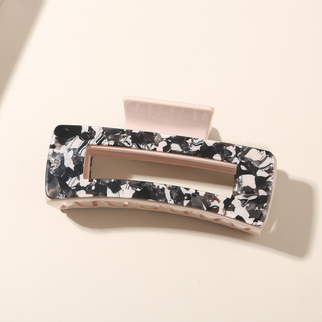 Beau - Floral Print Rectangle Acetate Hair Claw Clip