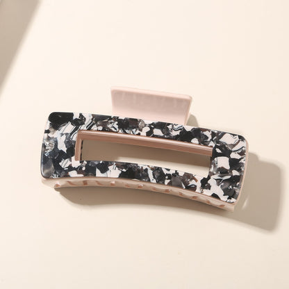 Beau - Floral Print Rectangle Acetate Hair Claw Clip