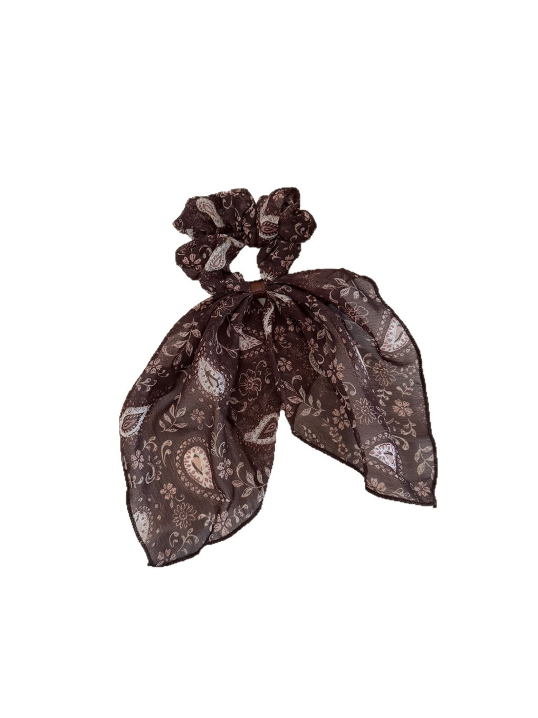 Gifty - Paisley Ribbon Tail Polyester Scrunchie