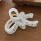 Beau - Striped Acetate Look Flower Claw Clip
