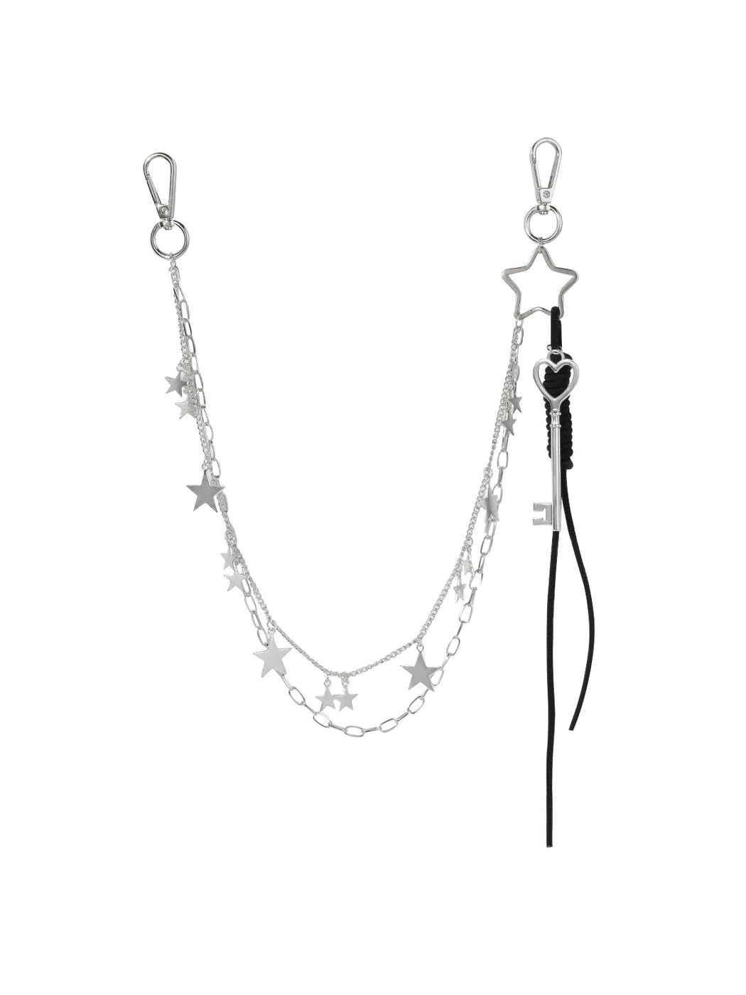 Keypus - Y2K Star Heart Chain Bag Charm Keychain