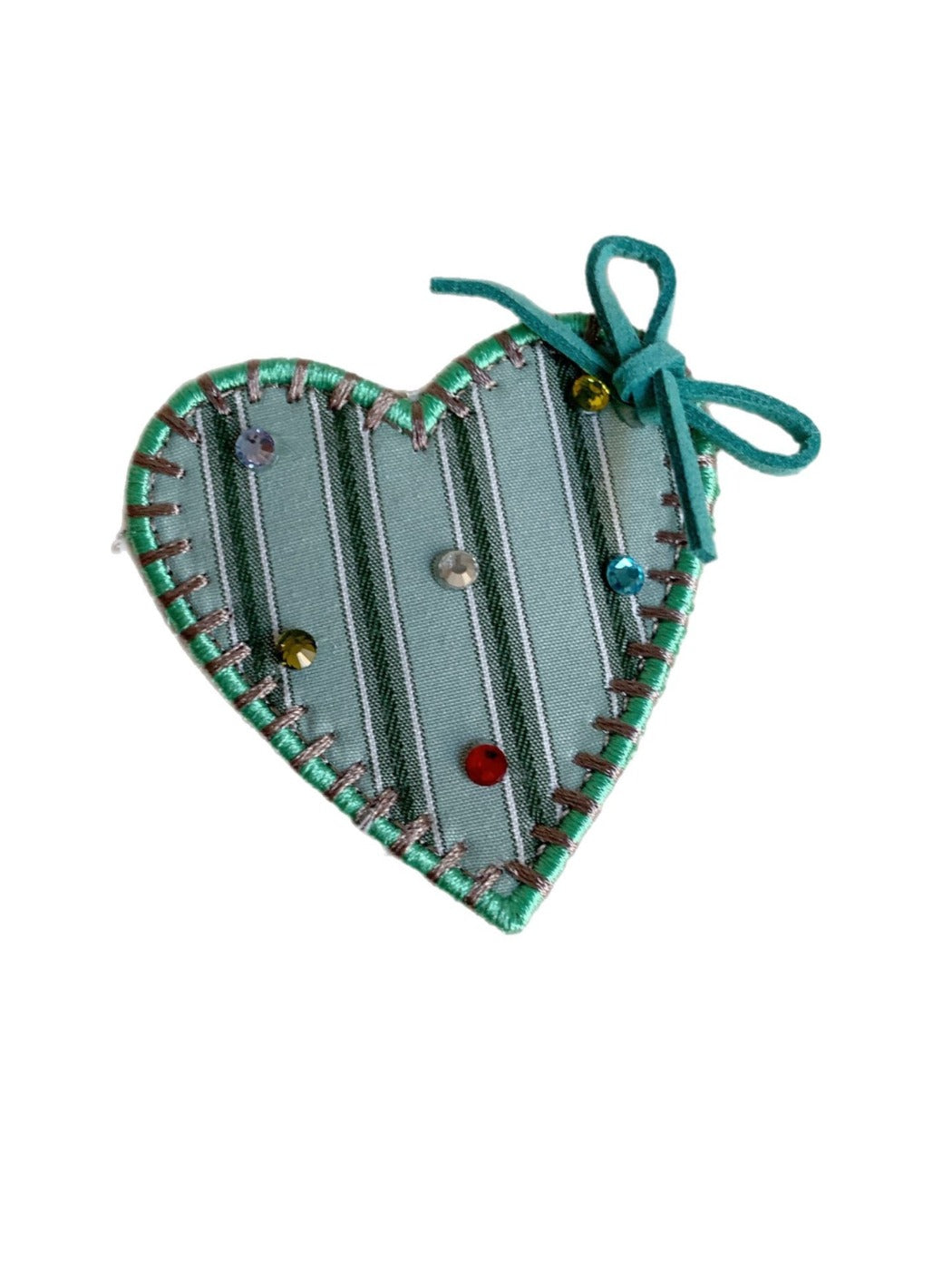 Beau - Plaid Bow Heart-Shaped Hair Clip