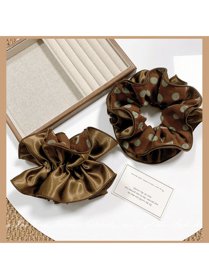 Gifty - Brown Polki Dot Satin Hair Ring