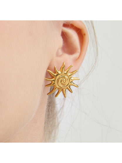 Earedge - Simple Sun Earrings For Everyday Wear
