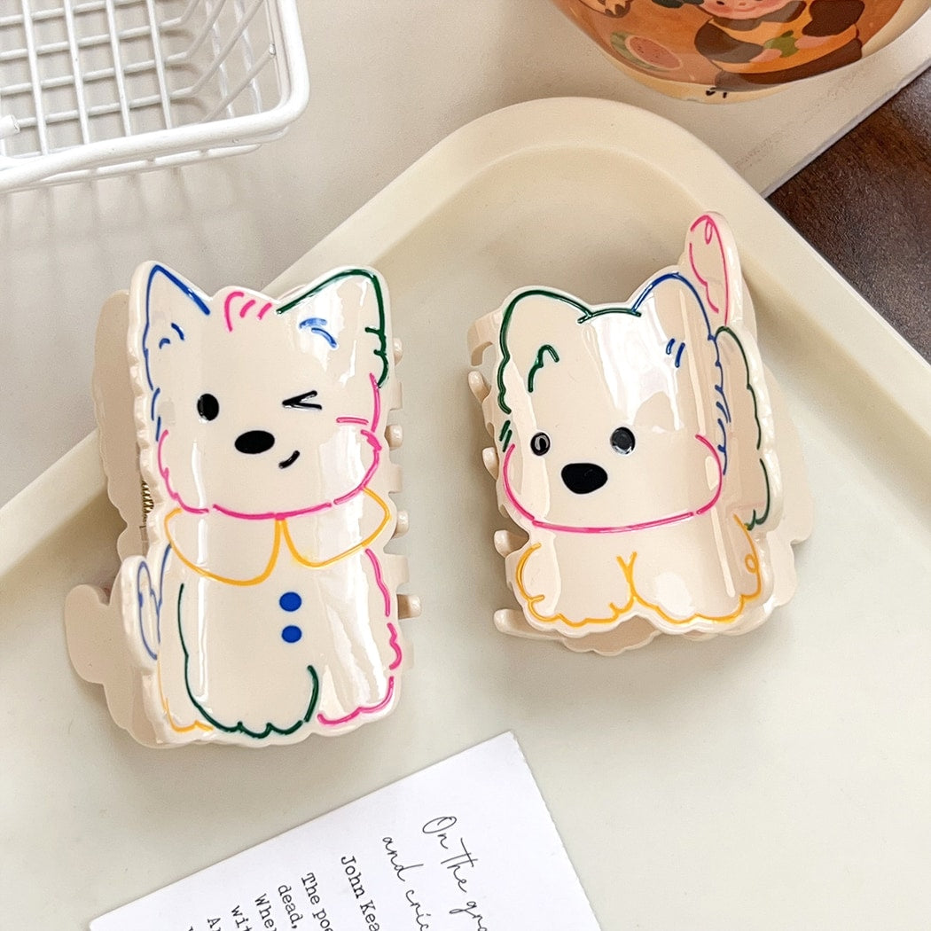Beau - Cute Cartoon Puppy Pattern Claw Clip