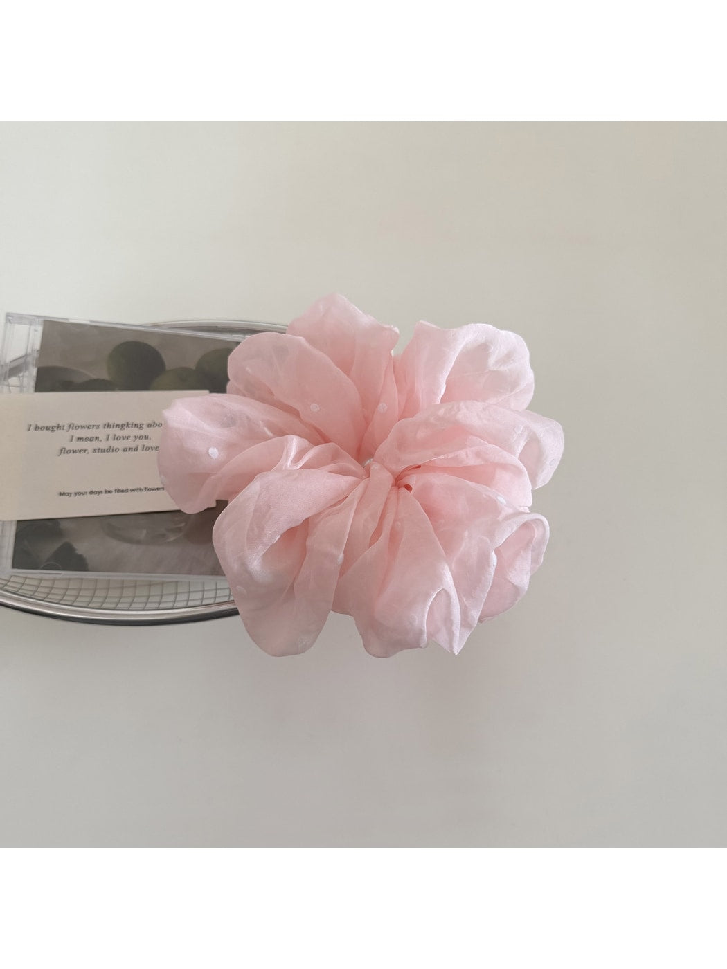 Gifty - Fluffy Polyester Mesh Polka Dot Scrunchie