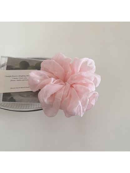 Gifty - Fluffy Polyester Mesh Polka Dot Scrunchie