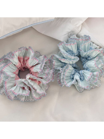 Gifty - Double Color Plaid Crinkle Hair Ties