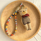 Keypus fabric doll keychain shown from an angled top view