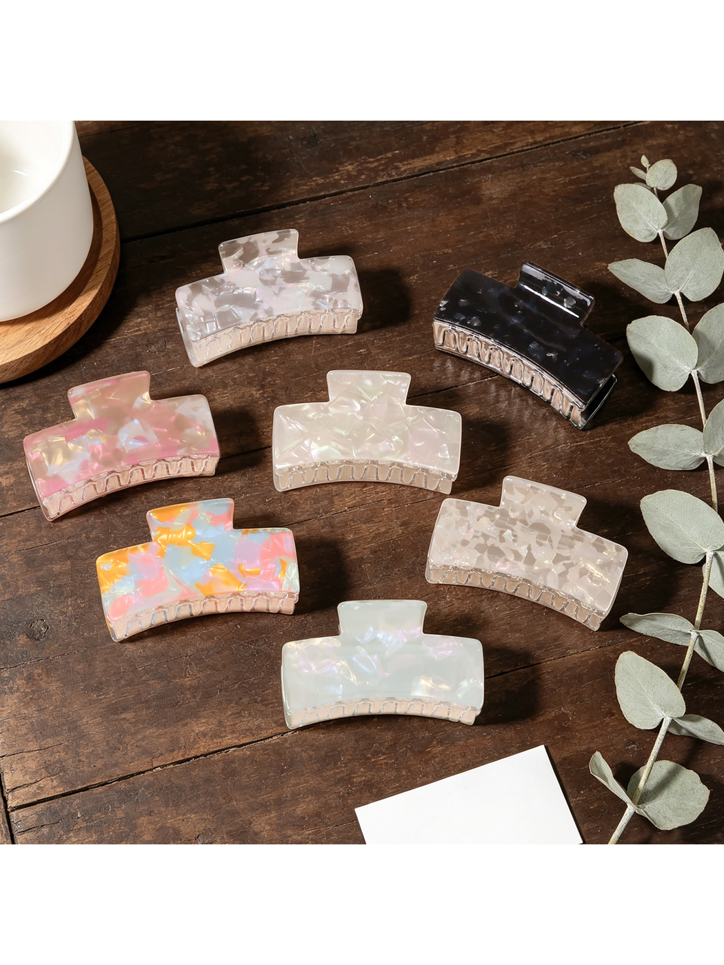 Beau - Iridescent Textured Square Claw Hair Clip