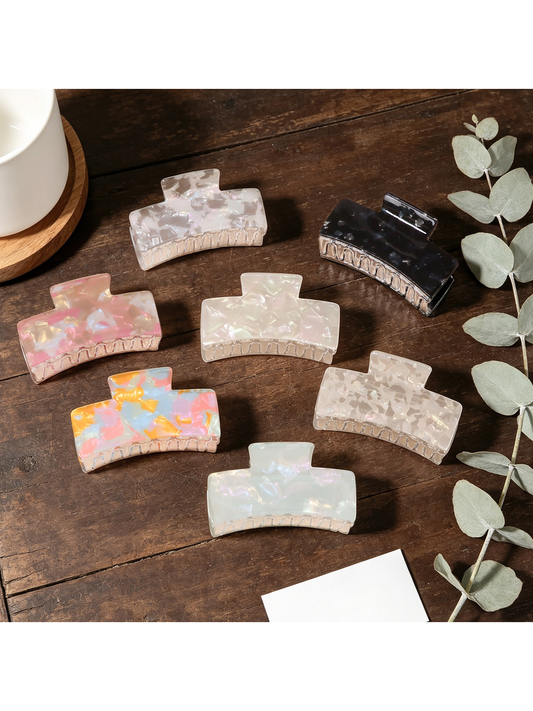 Beau - Iridescent Textured Square Claw Hair Clip