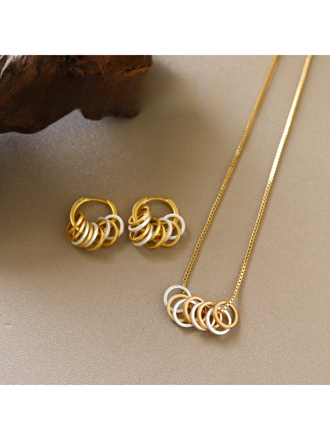 Earedge - Round Layered Alloy Geometric Earrings