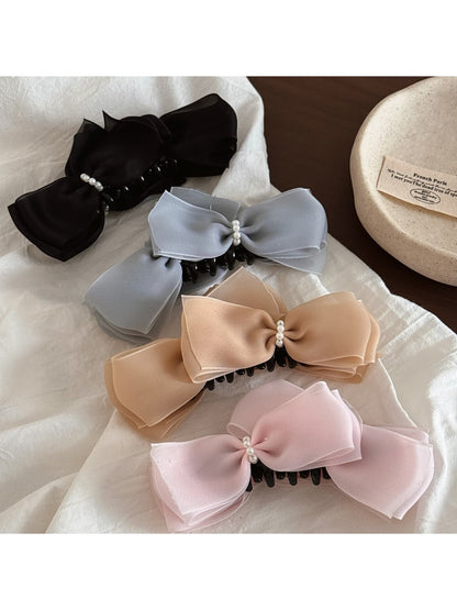 Beau - Layered Double Bow Banana Clip