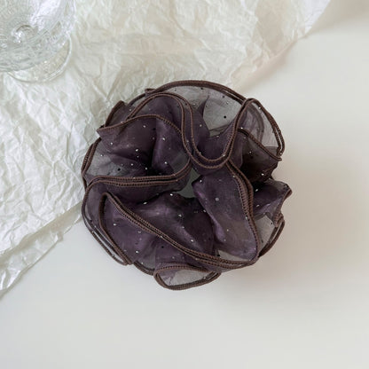 Gifty - Ruffled Mesh Polyester Decorative Scrunchie