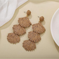 Earedge - Bohemian Shell Raffia Woven Drop Earrings