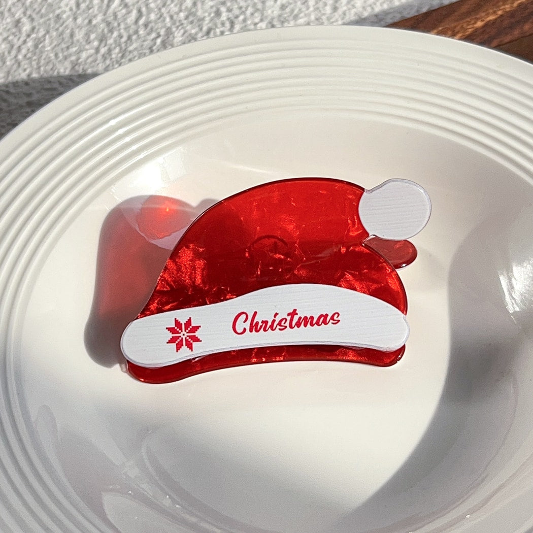 Beau - Christmas Theme Glitter Heart Claw Clip
