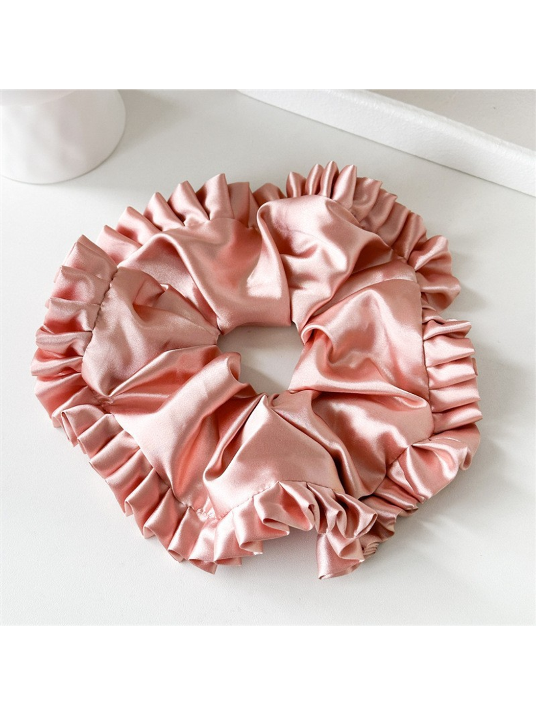 Gifty - Oversized Ruffled Satin Look Scrunchie