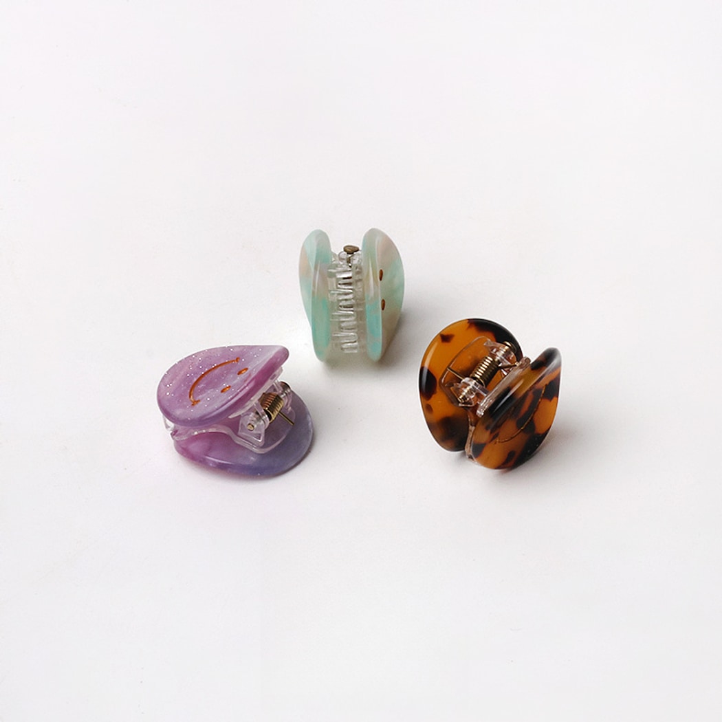 Beau - Smiley Face Acetate Claw Clip