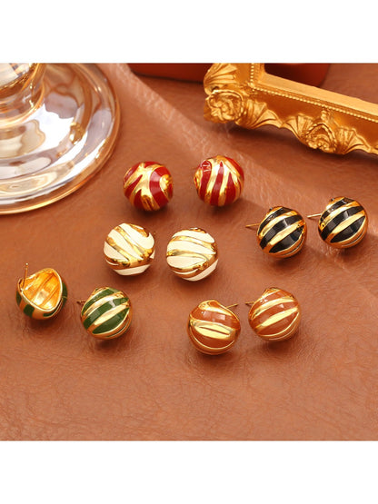 Earedge - Luxury Fashion Color Block Stud Earrings