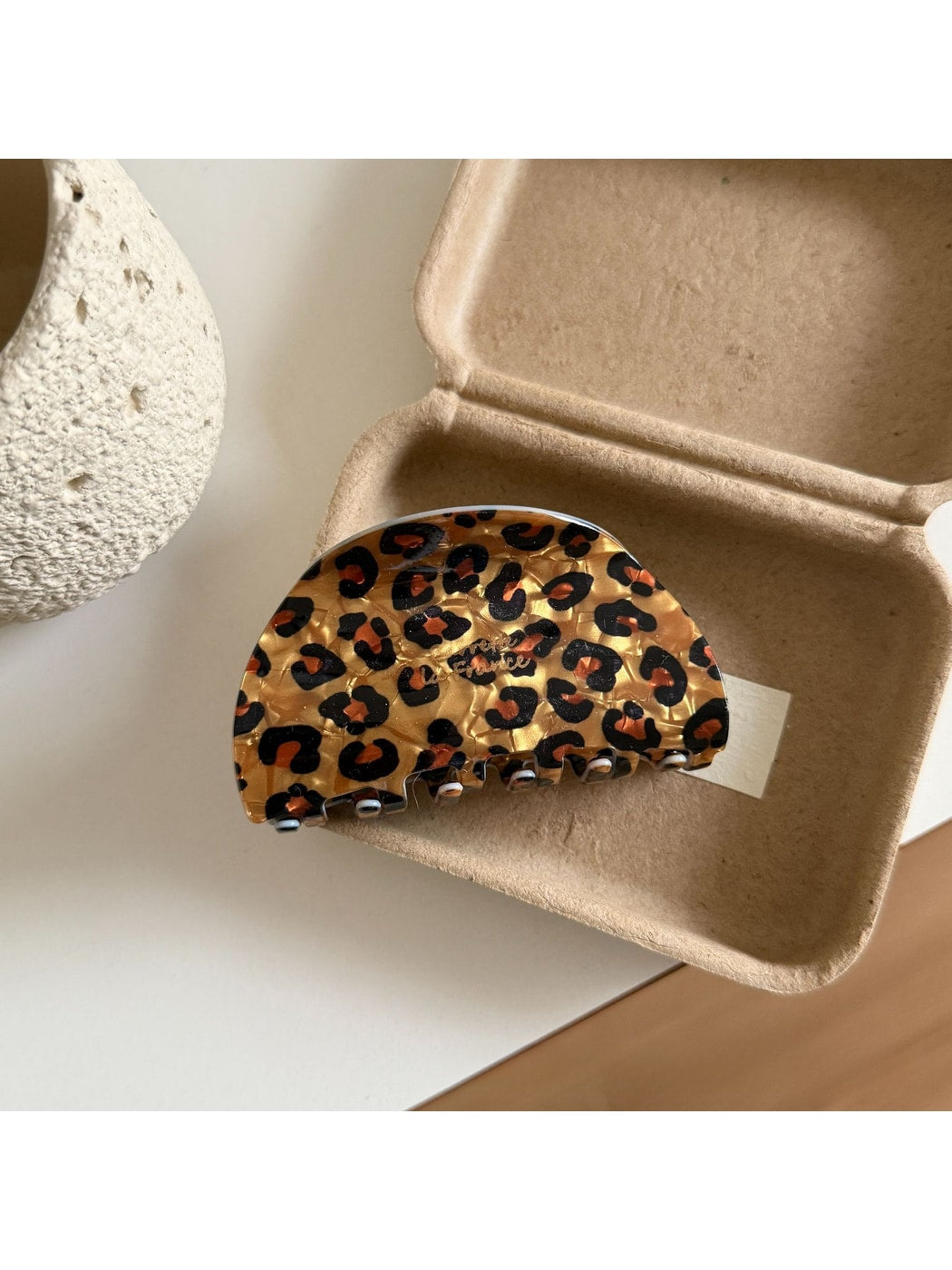Beau - Leopard Print PVC Alloy Everyday Claw Clip