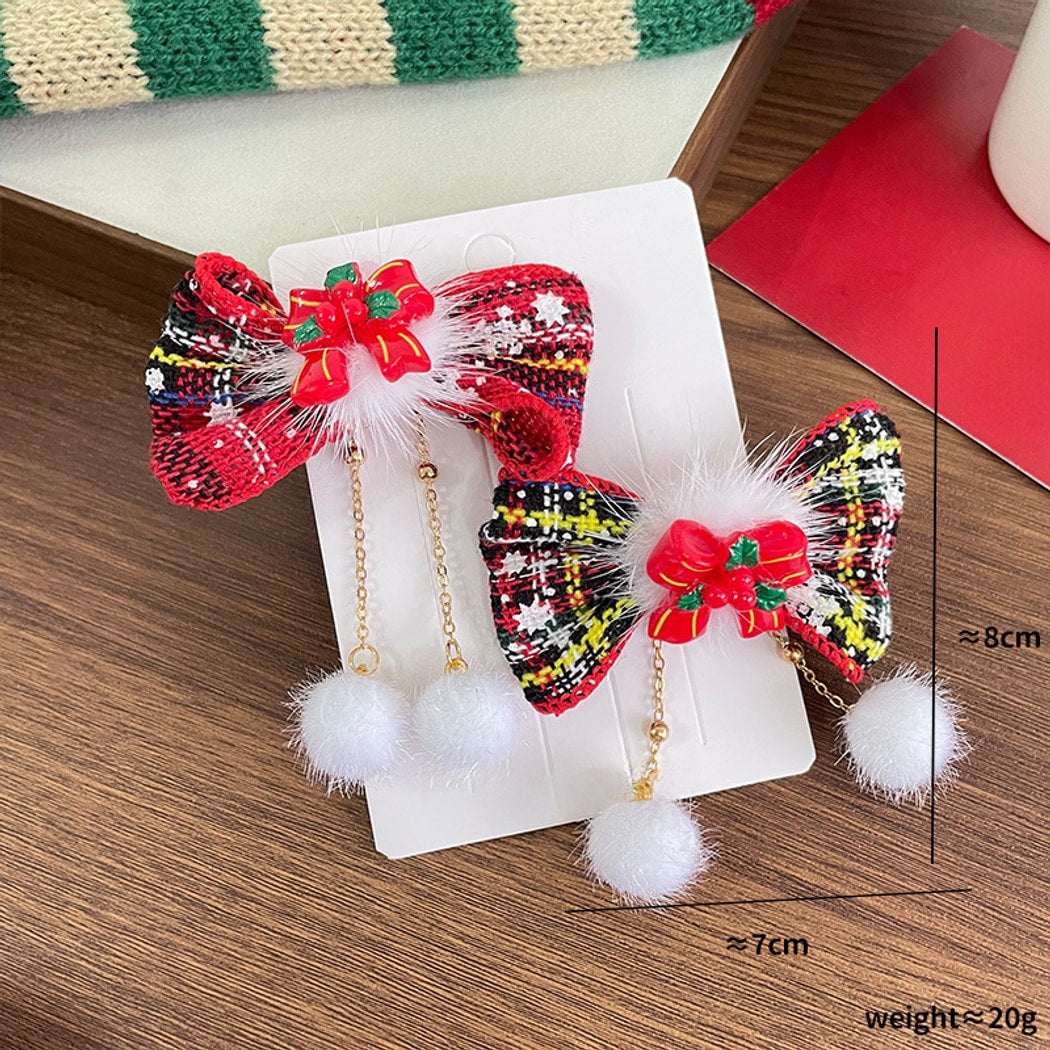 Beau - Christmas Classic Bow Bell Hair Clip