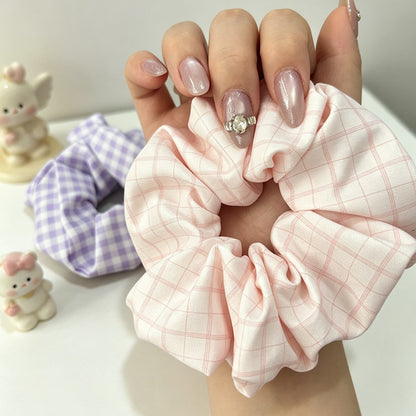 Gifty - Checked Polyester Line Pattern Scrunchie