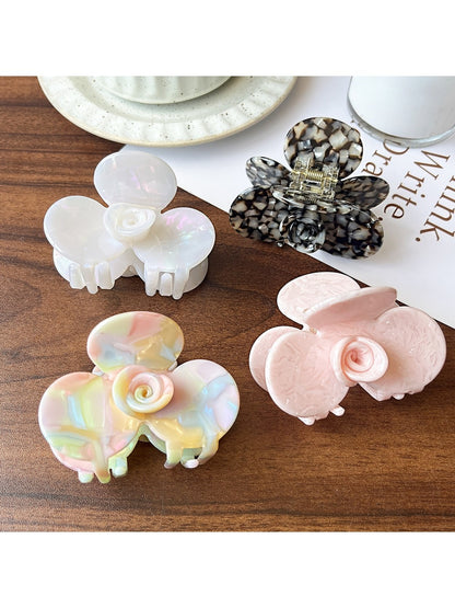 Beau - Geometric Flower Acetate Fiber Hair Claw Clip