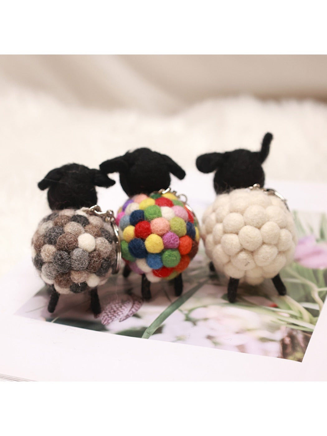 Keypus - Adorable Felt Sheep Keychain Plush Toy Cute