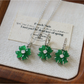 Earedge - Leaf Shape Clover Detail Earrings