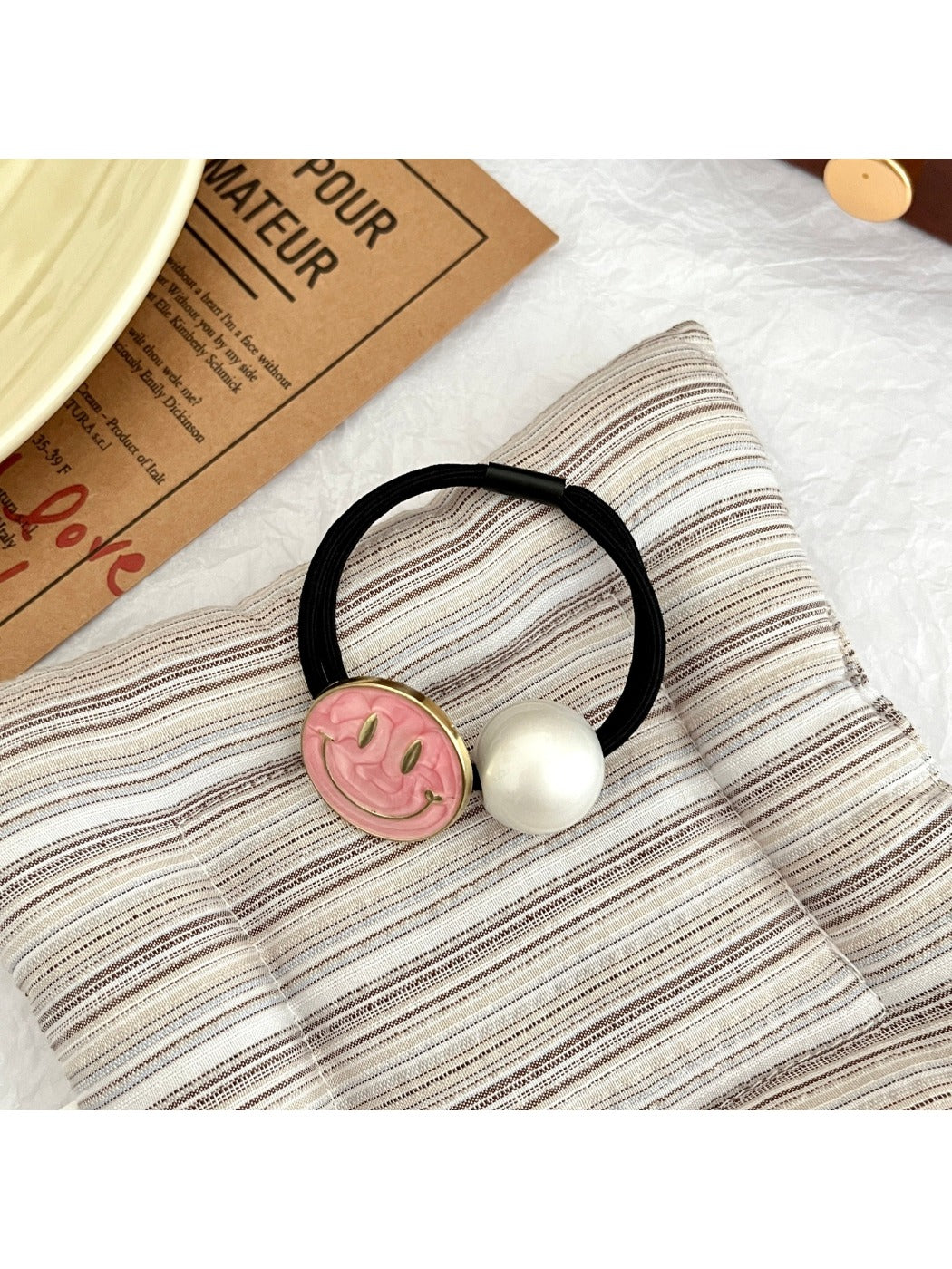 Gifty - Pink Alloy Hair Ties High Elastic Ponytail Holder