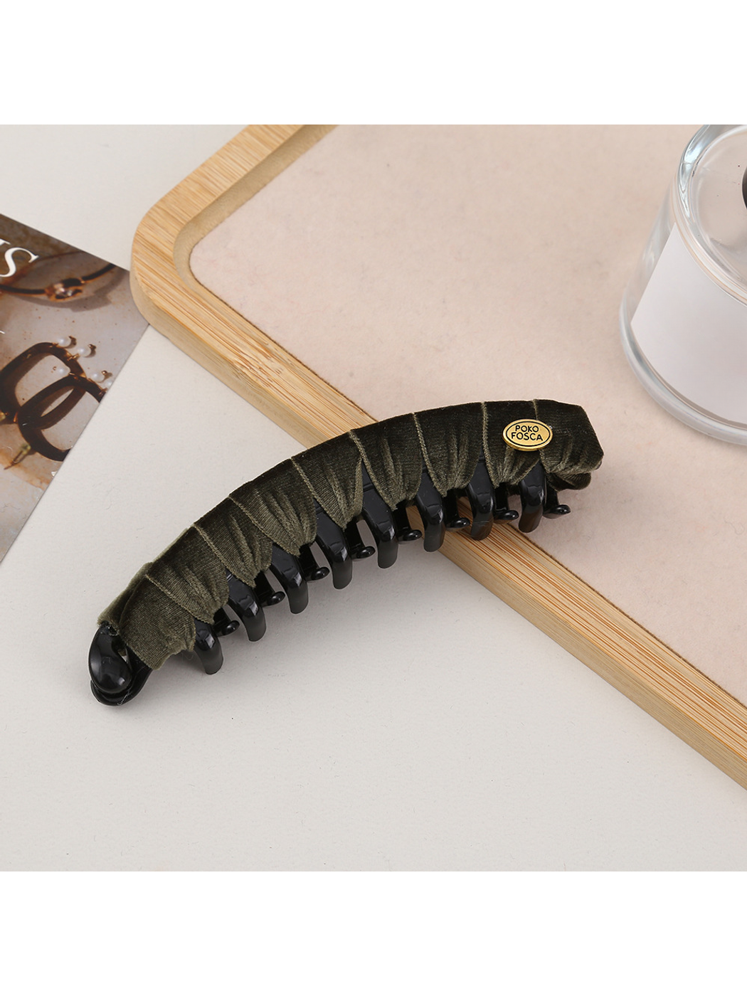 Beau - Curved Velvet Wrapped Hair Clip