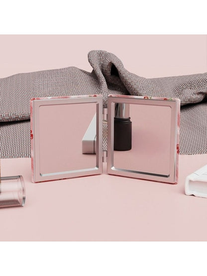 Mirroray - Cute Cherry Pattern Square Compact Mirror
