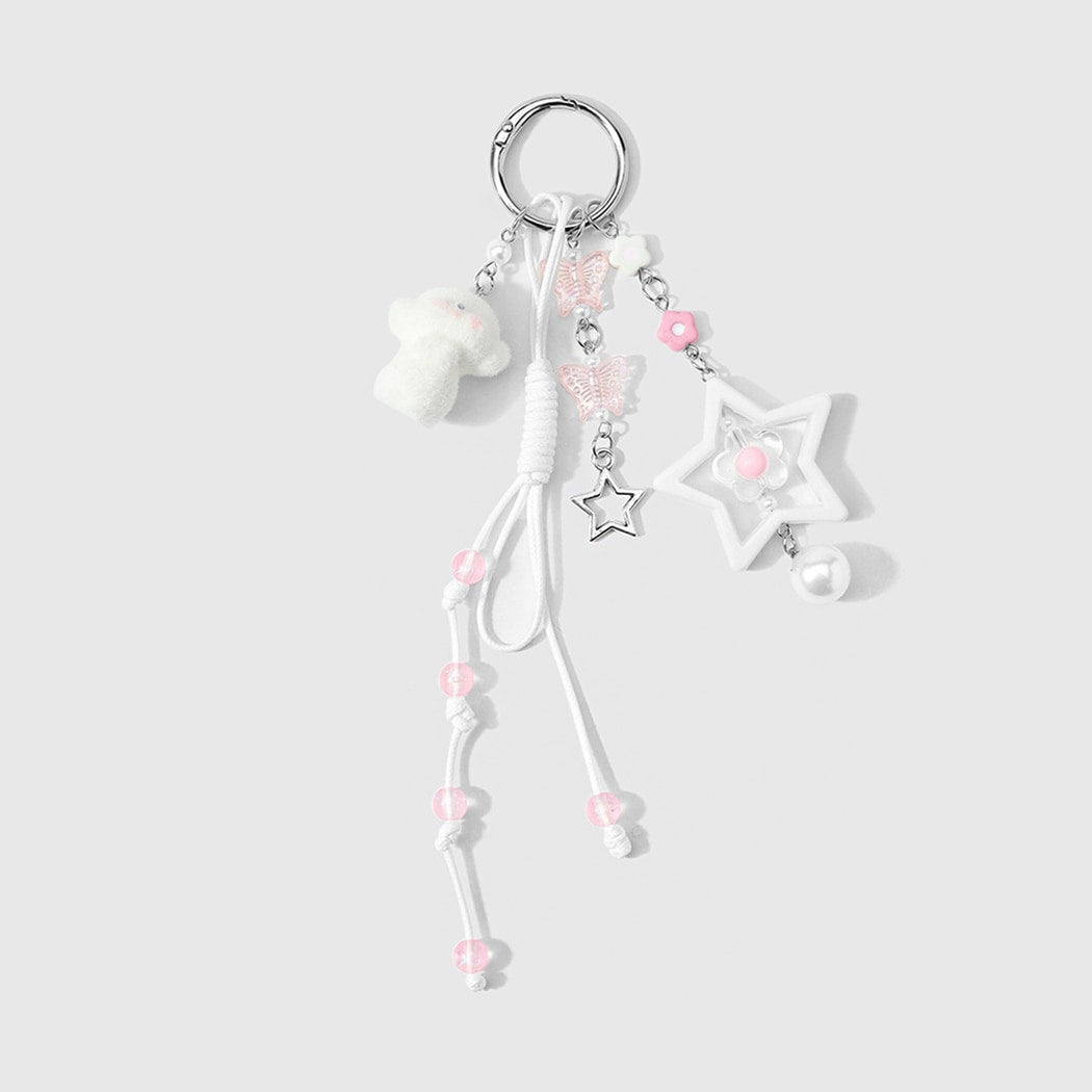 Keypus - Cute Dog Star Pendant Beaded Keychain