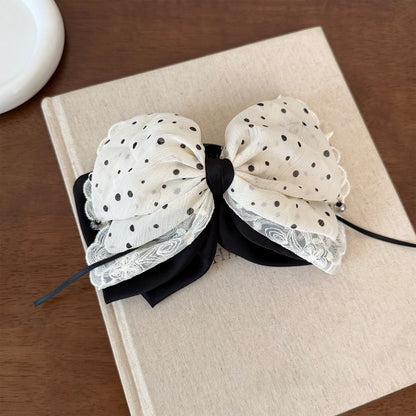 Beau - Mesh Bow Lace Detail Ponytail Claw Clip