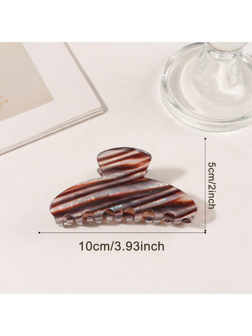 Beau - Striped Half Round Hair Claw Clip