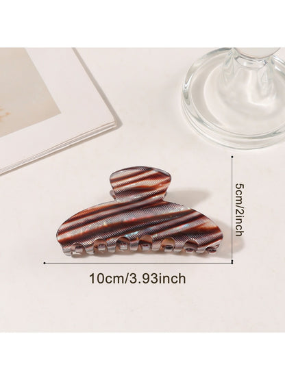 Beau - Striped Half Round Hair Claw Clip