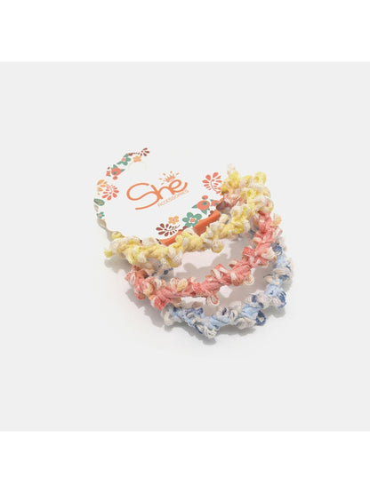 Gifty - 3 Pack Wrapped Flower Spiral Scrunchies