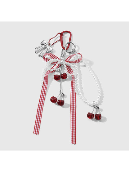 Keypus - Y2K Sweet Bow Cherry Bag Charm Keychain
