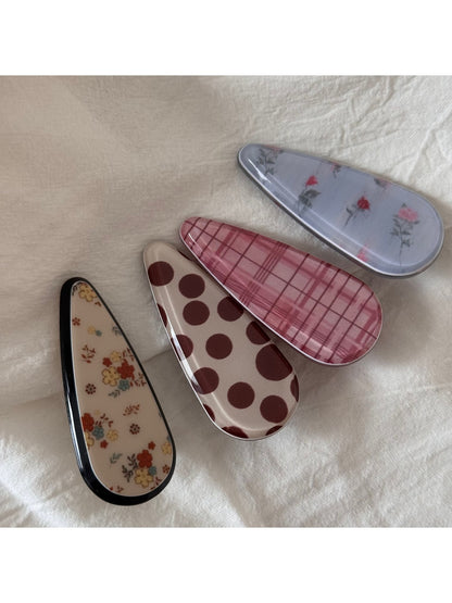 Beau - Printed Teardrop Duckbill Acrylic Hair Clip