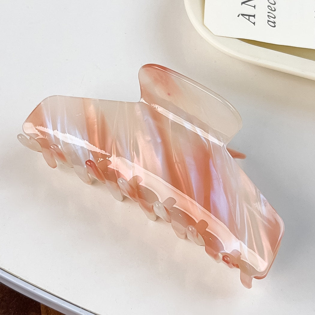 Beau - Patterned PVC Marbled Finish Claw Hair Clip