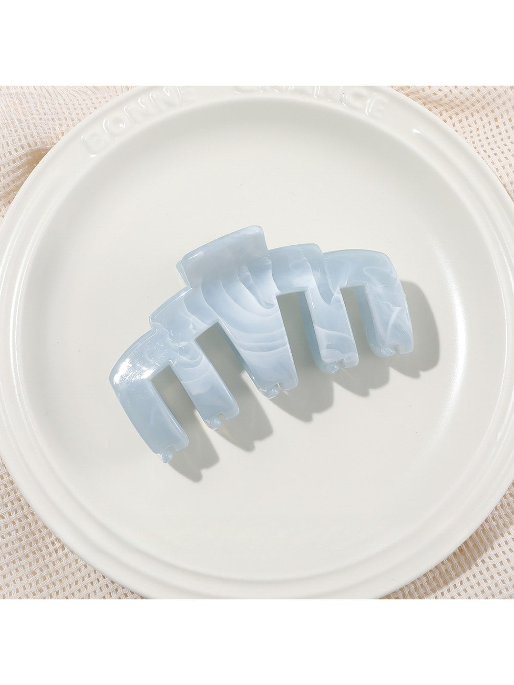 Beau - Marbled Finish Plastic Shark Style Claw Clip