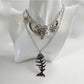 Nozari - Retro Distressed Ocean Charm Layered Necklace