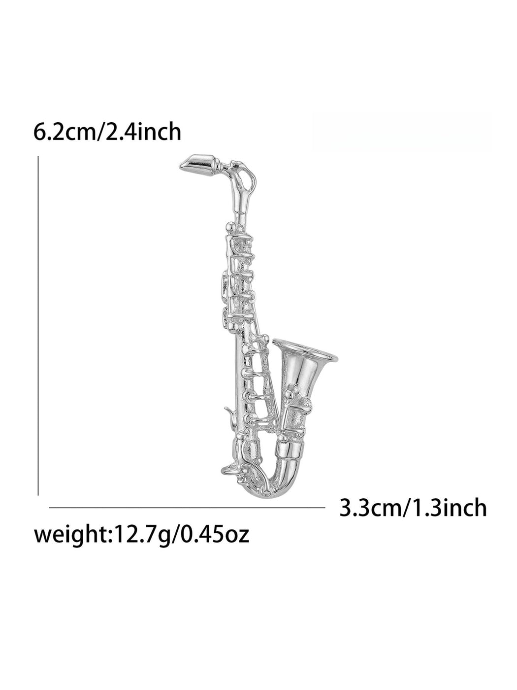 Brovia - Simple Music Theme Saxophone Brooch