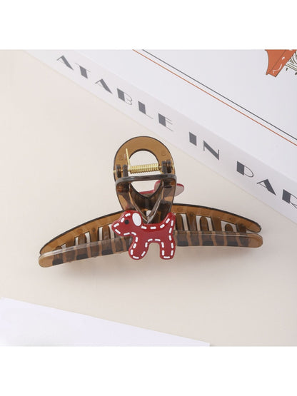 Beau - A Retro Puppy Print Claw Clip