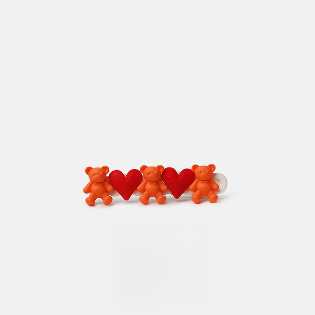 Beau - Cartoon Bear Heart Side Styling Hair Clip