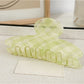 Beau - Plaid Half Circle Glossy Claw Clip